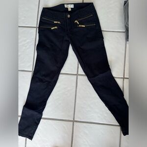 Michael Kors Black Skinny Zipper Jeans